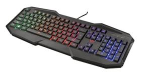 Teclado Rainbow Gamer Trust Avonn preto