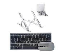 Teclado Recarregável e Mouse + Suporte Para Notebook Dell Inspiron
