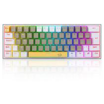 Teclado Redragon Fizz Gamer Mecânico RGB Switch Brown - Amarelo Cinza e Branco