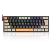 Teclado Redragon Fizz Gamer Mecânico RGB Switch Brown - Laranja Preto e Cinza