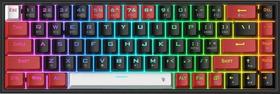 Teclado Redragon K631RGB-Pro-BRW Castor Pro Sem Fio - Preto/Vermelho (Ingles)