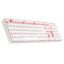 Teclado Redragon Mecanico Mitra Single Color Lunar White Switch Vermelho