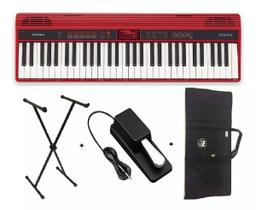 Teclado Roland Go Keys 61k + Capa + Estante + Pedal Sustain