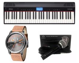 Teclado Roland Go Piano Microfone e Relógio Dk11136-6 Kit