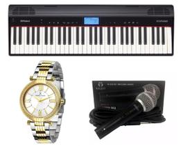 Teclado Roland Go Piano Microfone e Relógio Dk11138-6 Kit