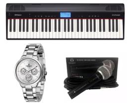 Teclado Roland Go Piano Microfone e Relógio Dk11141-2 Kit