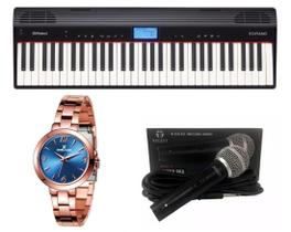 Teclado Roland Go Piano Microfone e Relógio Dk11154-7 Kit