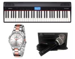 Teclado Roland Go Piano Microfone e Relógio Dk11157-4 Kit