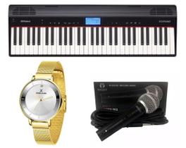 Teclado Roland Go Piano Microfone e Relógio Dk11164-1 Kit