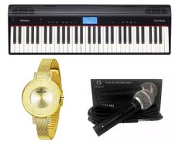 Teclado Roland Go Piano Microfone e Relógio Dk11177-2 Kit