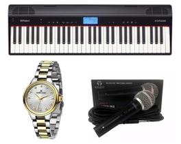 Teclado Roland Go Piano Microfone e Relógio Dk11184-4 Kit