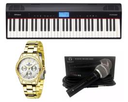Teclado Roland Go Piano Microfone e Relógio Dk11192-1 Kit