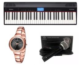 Teclado Roland Go Piano Microfone e Relógio Dk11192-2 Kit