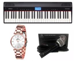 Teclado Roland Go Piano Microfone e Relógio Dk11193-3 Kit