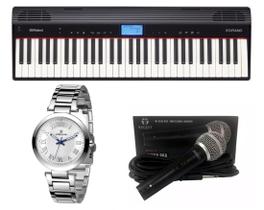 Teclado Roland Go Piano Microfone e Relógio Dk11214-6 Kit