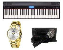 Teclado Roland Go Piano Microfone e Relógio Dk11219-1 Kit