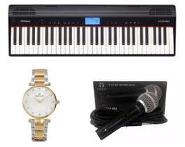 Teclado Roland Go Piano Microfone e Relógio Dk11219-4 Kit