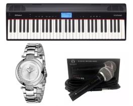 Teclado Roland Go Piano Microfone e Relógio Dk11228-2 Kit