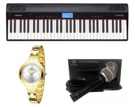 Teclado Roland Go Piano Microfone e Relógio Dk11235-1 Kit