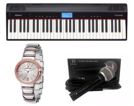 Teclado Roland Go Piano Microfone e Relógio Dk11237-2 Kit