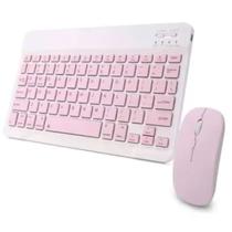Teclado Rosa Compacto Silencioso E Fácil De Limpar