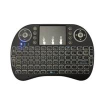 Teclado Sem Fio 92 Teclas 24GHz Com Controle Remoto Air Mouse E Touchpad Com Retroiluminação Em 3