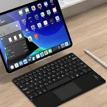 Teclado Sem Fio Bluetooth Com Touchpad, Portátil, Compatível Com Notebook, Tablet, Smart TV
