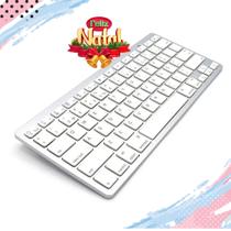 Teclado Sem fio Bluetooth P/Tablet Pc Celular Notebook - Branco BK3001