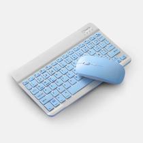 Teclado Sem Fio Bluetooth Recarregável Com Mouse - Azul