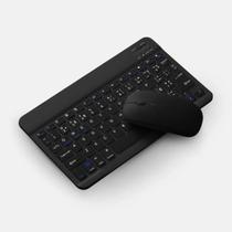 Teclado Sem Fio Bluetooth Recarregável Com Mouse - Preto