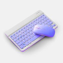 Teclado Sem Fio Bluetooth Recarregável Com Mouse - Roxo