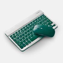 Teclado Sem Fio Bluetooth Recarregável Com Mouse - VERDE ESC - Genérico