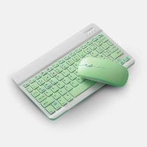 Teclado sem fio bluetooth recarregável com mouse - verde