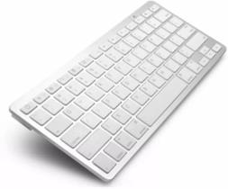 Teclado Sem Fio Bluetooth Universal Pc Tablet Celular Not (Branco)