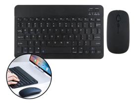 Teclado Sem Fio com Mouse Preto Premium Notebook Tablet Bluetooth