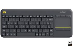 Teclado sem Fio com Touchpad Logitech ABNT2 - Cinza K400 Plus