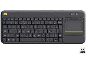 Teclado sem Fio com Touchpad Logitech ABNT2 com - Cinza K400 Plus