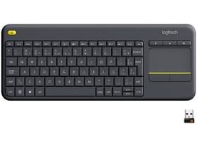 Teclado sem Fio com Touchpad Logitech K400 PLUS Cinza