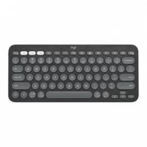 Teclado Sem Fio Logitech, Bluetooth e USB, Pebble Keys 2 K380s, Easy-Switch e Pilha Inclusa, Grafite