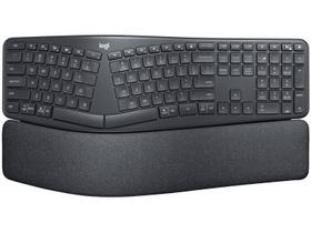 Teclado sem fio Logitech ERGO K860 com Layout Dividido, Suporte para Descanso de Pulso, Conexão Bluetooth e USB, Windows e Mac - 920-009169