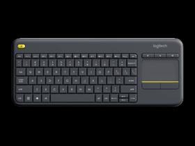 Teclado sem fio Logitech K400 Plus TV com Layout ABNT2 Preto - Conectividade USB e Touchpad Teclado sem fio Logitech K400 Plus TV com Layout ABNT2 Preto - Conectividade USB e Touchpad