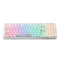 Teclado Sem Fio Mecânico Gamer Machenike k500f-B94 CRYSTAL Pro, Tri-Mode, Bluetooth, Switch Purple, Branco Transparente - JJ02G100G