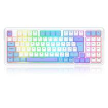 Teclado Sem Fio Mecânico Gamer Redragon Gloria Pro, Switch Marrom, USB e Bluetooth, ABNT2, Branco - K664WBP-RGB-PRO (PT-BUMBLEBEE)