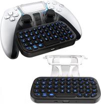 Teclado Sem Fio Para Controle Dualsense Playstation 5 ChatPad Bluetooth Preto Teclado Sem Fio Para Controle Dualsense Playstation 5 ChatPad Bluetooth Preto