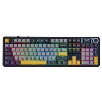 Teclado sem fio para jogos EPOMAKER X Aula F108 PRO cinza e amarelo