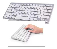 Teclado Sem Fio Peining Fr-3001 Compatível Ipad E Android Cinza