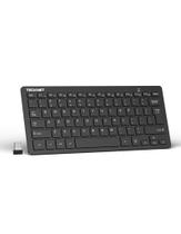 Teclado Sem Fio Tecknet 2.4G - Teclas de Atalho Multimídia - Preto