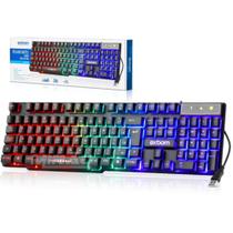 Teclado Semi-Mecânico Multimídia Com Iluminação RGB ABNT2 03859 - BK-151C