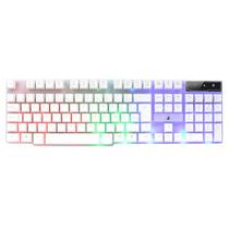 Teclado Semi Mecânico Rise Mode G1 RGB Rainbow Com Fio Branco