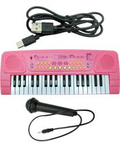 Teclado Semi Profissional Eletrônico Com Microfone 37 Teclas